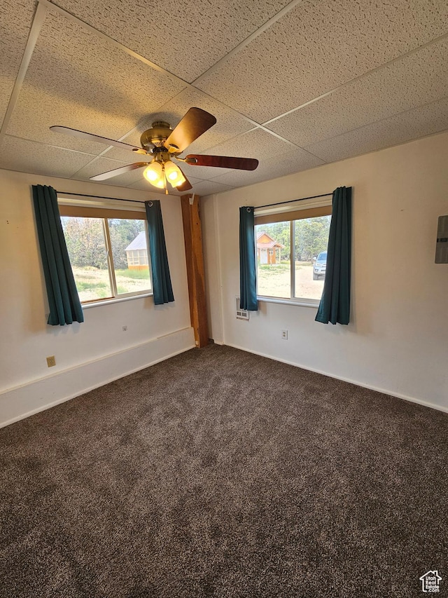 33383 W 8000 S, Duchesne, UT 84021 - spare room with dark colored carpet, ceiling fan, and baseboards