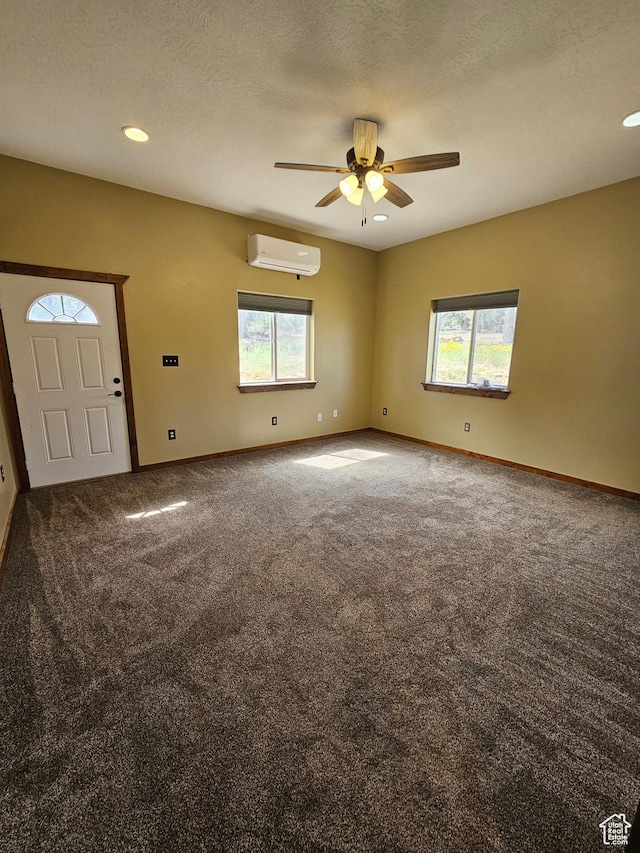 33383 W 8000 S, Duchesne, UT 84021 - carpeted entryway featuring a wall mounted AC, ceiling fan, healthy amount of natural light, baseboards, and recessed lighting
