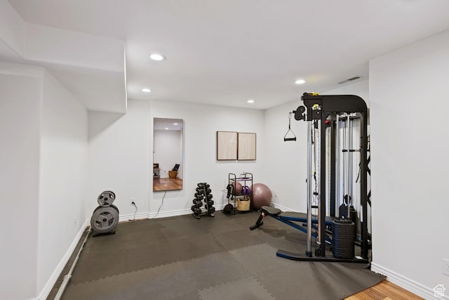 4356 W Elk Rim Rd, South Jordan, UT 84009 - workout room featuring recessed lighting and baseboards