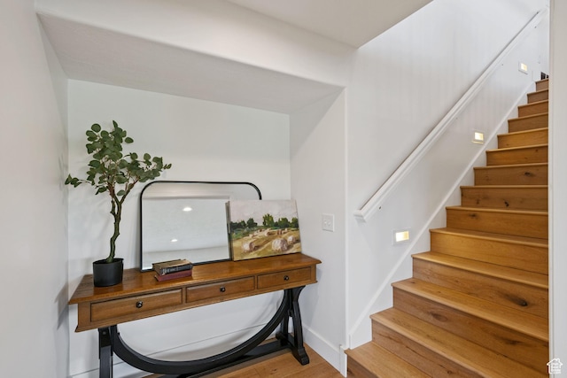 4356 W Elk Rim Rd, South Jordan, UT 84009 - stairway with wood finished floors and baseboards