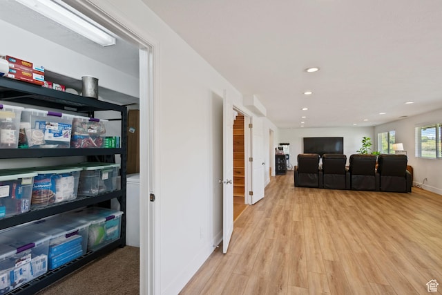 4356 W Elk Rim Rd, South Jordan, UT 84009 - corridor featuring light wood-style floors, recessed lighting, and baseboards