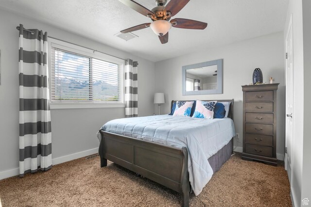 627 S 825 E, Layton, UT 84041 - bedroom featuring baseboards, visible vents, ceiling fan, and carpet