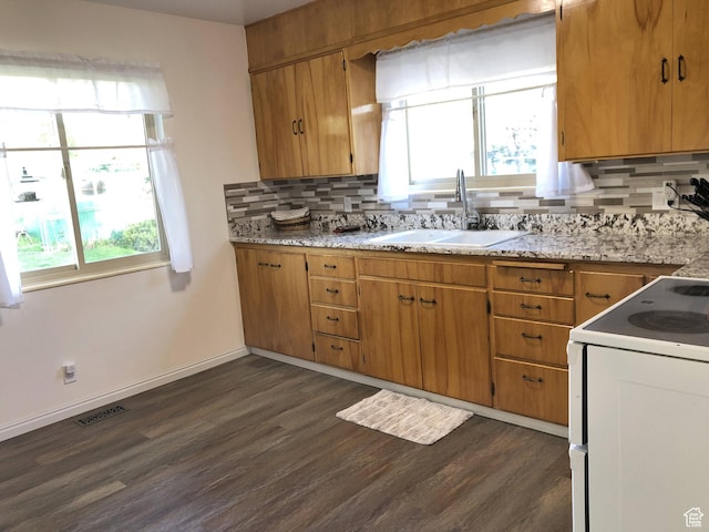 553 S 200 W, Brigham City, UT 84302 - kitchen with a sink, decorative backsplash, plenty of natural light, and visible vents