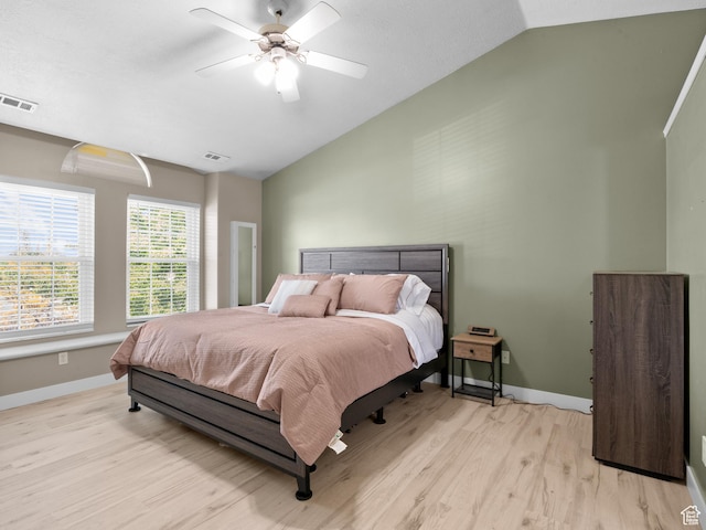 1415 S Bridgeview Dr W, Layton, UT 84041 - bedroom featuring vaulted ceiling, light wood finished floors, and visible vents