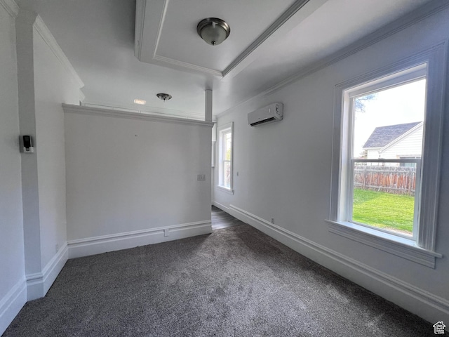 172 N 300 W, Logan, UT 84321 - empty room with carpet floors, baseboards, ornamental molding, and a wall mounted air conditioner