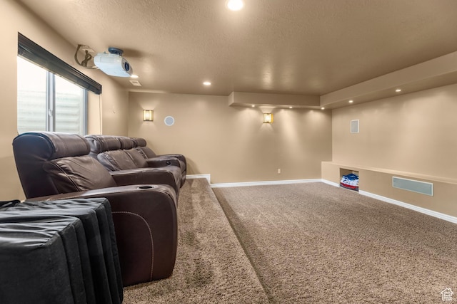 454 N 3550 W, Layton, UT 84041 - carpeted home theater featuring a textured ceiling and recessed lighting