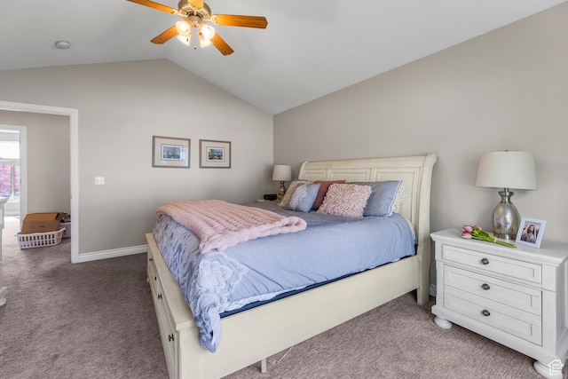 454 N 3550 W, Layton, UT 84041 - bedroom with light carpet, lofted ceiling, and a ceiling fan