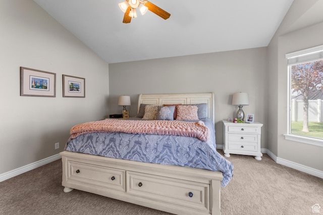 454 N 3550 W, Layton, UT 84041 - bedroom featuring lofted ceiling, light colored carpet, multiple windows, and ceiling fan