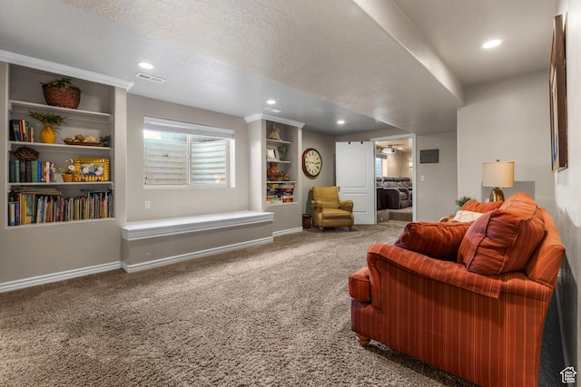 454 N 3550 W, Layton, UT 84041 - carpeted living area with recessed lighting and a textured ceiling