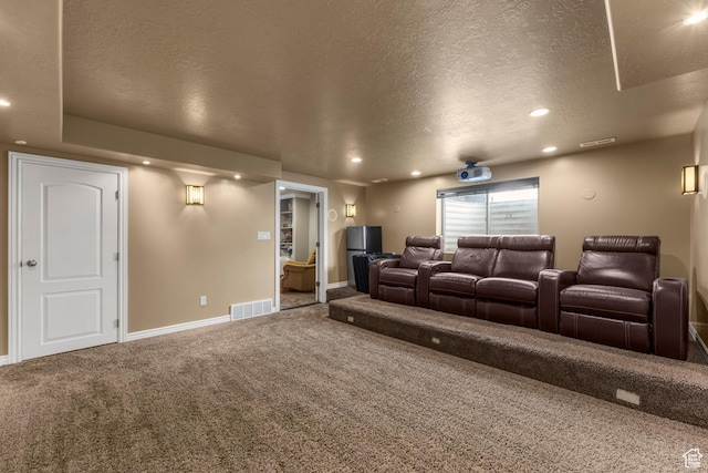 454 N 3550 W, Layton, UT 84041 - home theater featuring a textured ceiling, carpet flooring, and recessed lighting