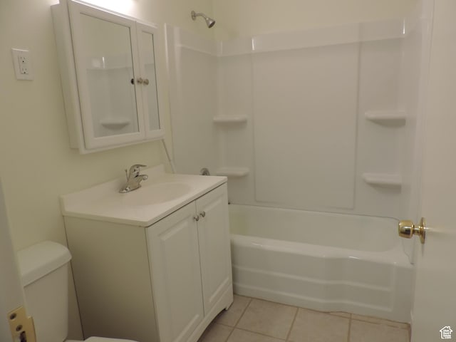 374 W 500 N, Logan, UT 84321 - full bathroom featuring vanity,  shower combination, tile patterned floors, and toilet