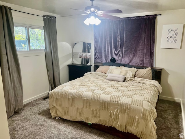 374 W 500 N, Logan, UT 84321 - bedroom featuring carpet floors, baseboards, and ceiling fan