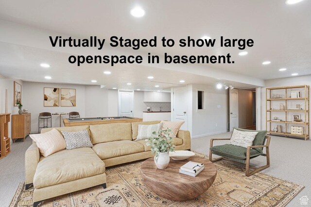 3072 S 1065 W, Syracuse, UT 84075 - living room with light carpet and recessed lighting