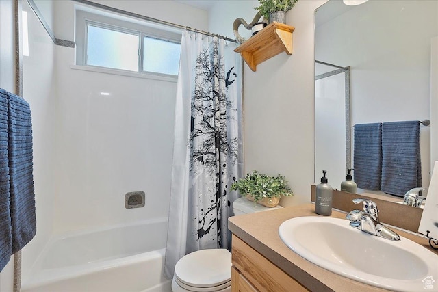3072 S 1065 W, Syracuse, UT 84075 - bathroom featuring vanity, shower / bathtub combination with curtain, and toilet