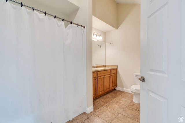 487 W 350 S Unit D, Springville, UT 84663 - full bathroom featuring tile patterned flooring, curtained shower, vanity, baseboards, and toilet