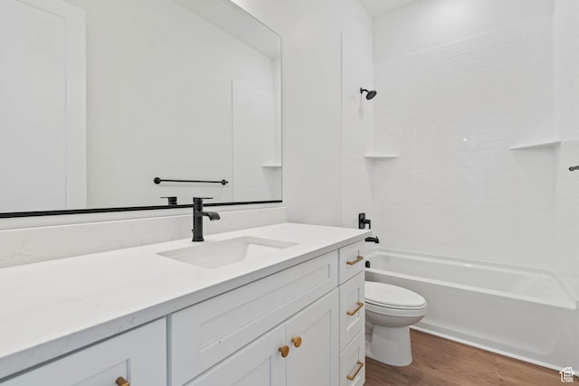 1851 W View Cv W, Santaquin, UT 84655 - full bathroom with shower / bath combination, vanity, toilet, and wood finished floors