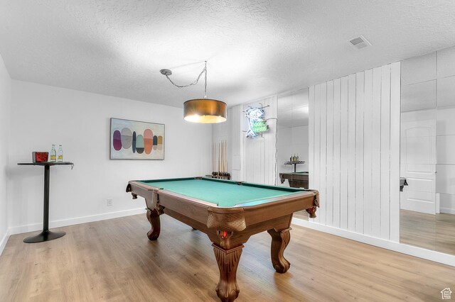 6888 S 455 E, Midvale, UT 84047 - rec room featuring a textured ceiling, baseboards, billiards, and light wood-style flooring