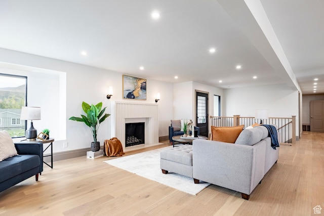 2568 E Sherwood Dr, Salt Lake City, UT 84108 - living room with recessed lighting, light wood finished floors, and baseboards