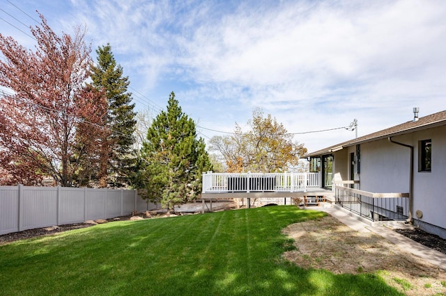 2568 E Sherwood Dr, Salt Lake City, UT 84108 - view of yard featuring fence and a wooden deck