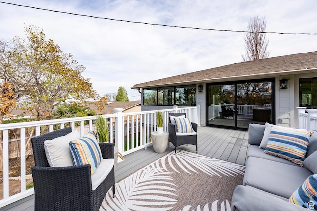 2568 E Sherwood Dr, Salt Lake City, UT 84108 - wooden deck with an outdoor living space