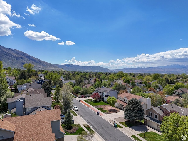property view of mountains with a residential view