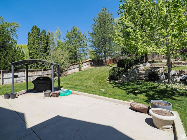 view of patio featuring a fenced backyard