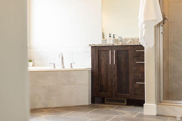 590 S 1030 E, Smithfield, UT 84335 - bathroom with vanity, tile patterned floors, visible vents, and a shower stall