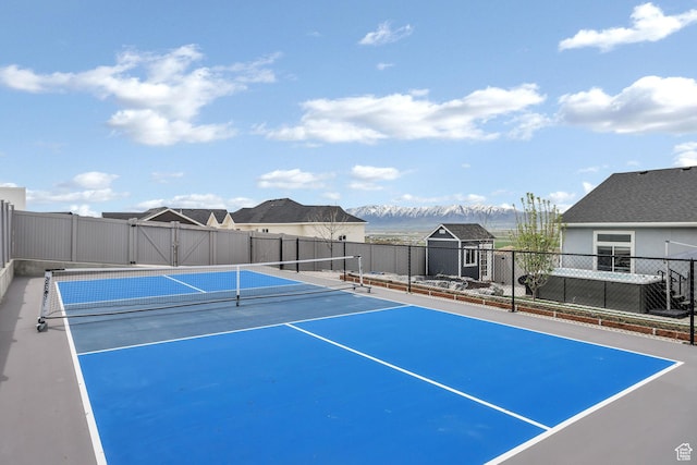 590 S 1030 E, Smithfield, UT 84335 - view of tennis court with fence and a mountain view