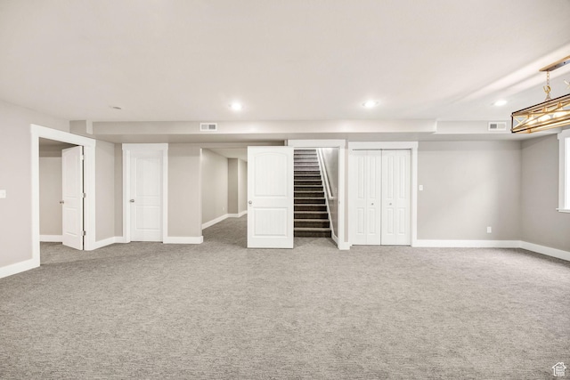 590 S 1030 E, Smithfield, UT 84335 - finished basement featuring carpet flooring, recessed lighting, stairs, and visible vents