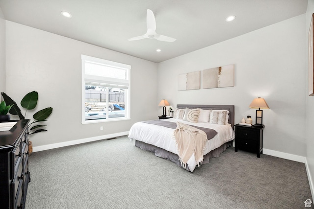 590 S 1030 E, Smithfield, UT 84335 - carpeted bedroom with baseboards, ceiling fan, recessed lighting, and visible vents