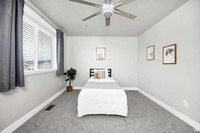 590 S 1030 E, Smithfield, UT 84335 - bedroom featuring baseboards, ceiling fan, carpet, and visible vents