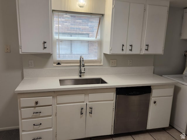 268 W 700 N, Salt Lake City, UT 84103 - kitchen with a sink, washer / dryer, white cabinetry, and dishwasher