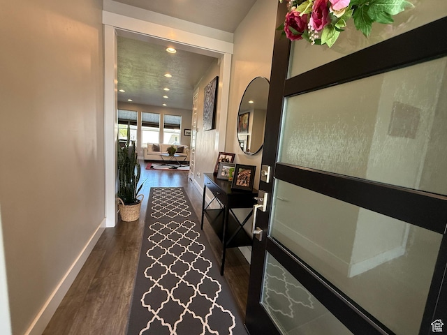3159 N 1100 W, Pleasant View, UT 84414 - corridor featuring baseboards, recessed lighting, and wood finished floors