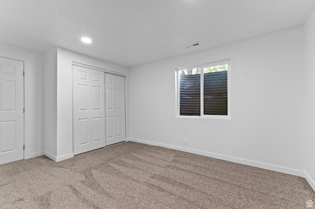 8671 S 3780 W, West Jordan, UT 84088 - unfurnished bedroom with carpet flooring, recessed lighting, baseboards, and visible vents