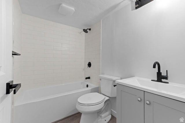 8671 S 3780 W, West Jordan, UT 84088 - full bath featuring vanity, toilet, wood finished floors, and tub / shower combination