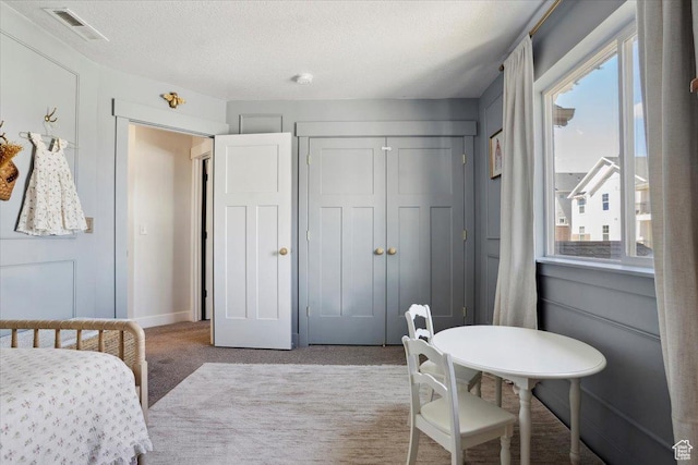 4101 W 1850 N, Lehi, UT 84043 - bedroom featuring a textured ceiling, visible vents, carpet, and a closet