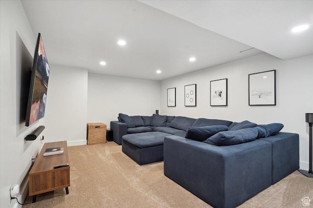 4101 W 1850 N, Lehi, UT 84043 - living room with recessed lighting, baseboards, and light colored carpet