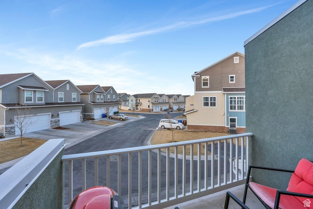 balcony featuring a residential view