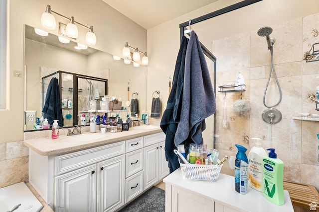 78 W Jolley Cir, Washington, UT 84780 - full bath featuring double vanity, a sink, and a stall shower