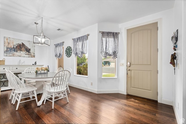 78 W Jolley Cir, Washington, UT 84780 - dining room featuring dark wood-type flooring, baseboards, a notable chandelier, and visible vents