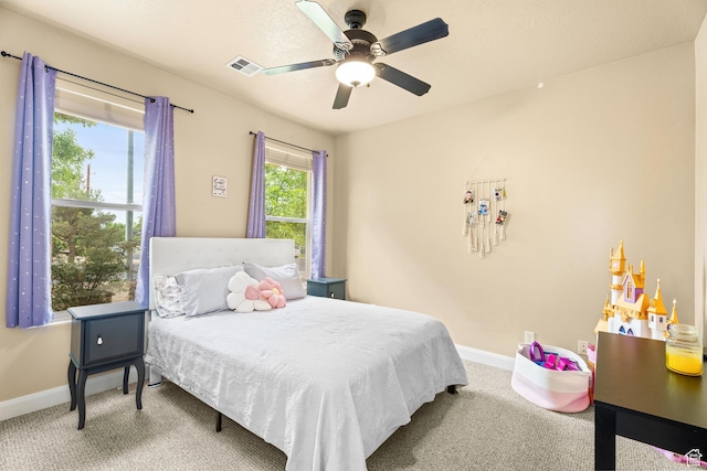 78 W Jolley Cir, Washington, UT 84780 - carpeted bedroom with visible vents, a ceiling fan, and baseboards