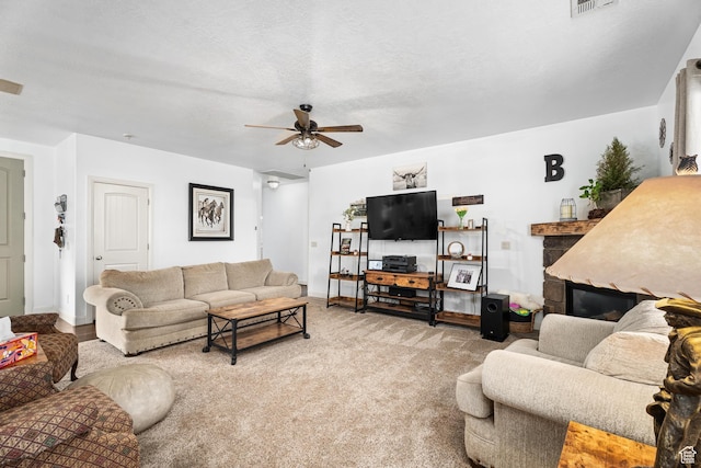 78 W Jolley Cir, Washington, UT 84780 - living room featuring a ceiling fan, baseboards, visible vents, and carpet