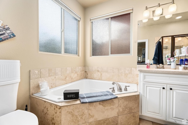 78 W Jolley Cir, Washington, UT 84780 - bathroom with toilet, a garden tub, and vanity