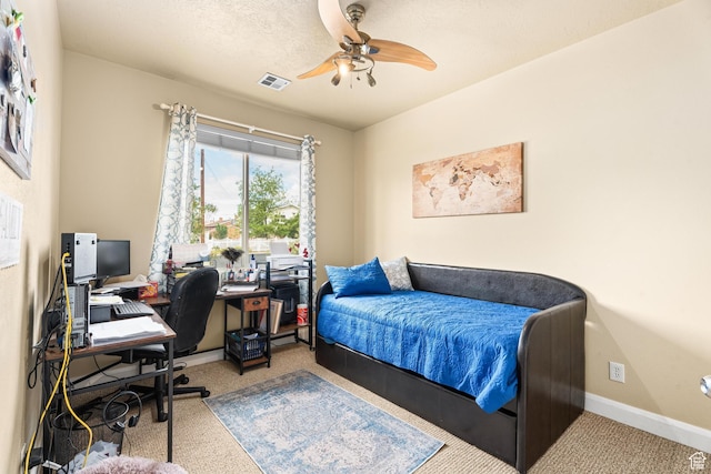 78 W Jolley Cir, Washington, UT 84780 - carpeted bedroom with visible vents, a ceiling fan, and baseboards