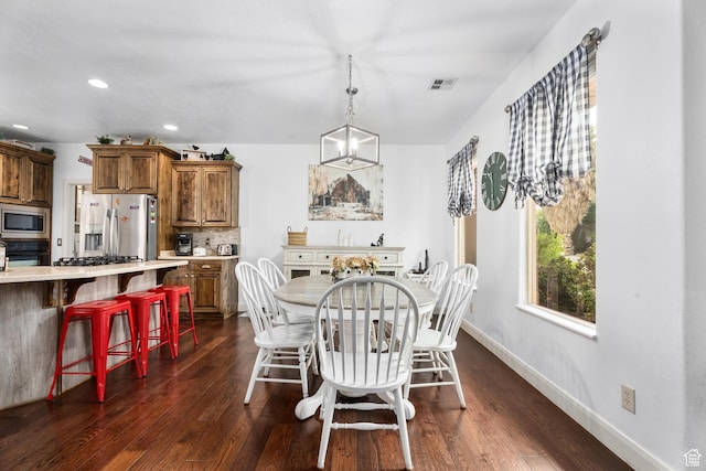 78 W Jolley Cir, Washington, UT 84780 - dining space featuring visible vents, recessed lighting, baseboards, and dark wood-style floors