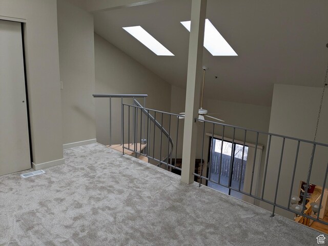 6871 N 2200 W Unit 8L, Park City, UT 84098 - additional living space featuring a skylight, visible vents, carpet, and high vaulted ceiling