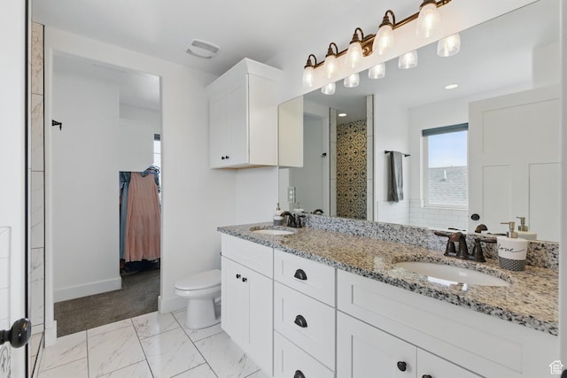 2471 W Anne Ave, West Haven, UT 84401 - full bath with double vanity, toilet, tiled shower, and a sink