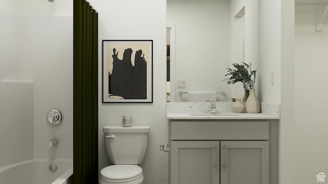 207 N Madison Ave E Unit 124, Santaquin, UT 84655 - full bathroom featuring toilet, vanity, and shower / bath combination with curtain