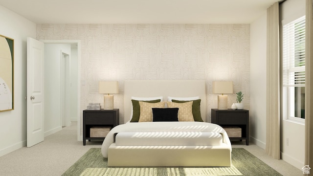 207 N Madison Ave E Unit 124, Santaquin, UT 84655 - bedroom featuring light carpet, baseboards, and wallpapered walls