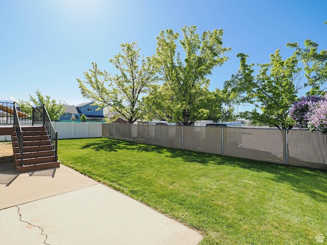 2777 W 1100 N, Layton, UT 84041 - view of yard with a fenced backyard, a patio, and stairway